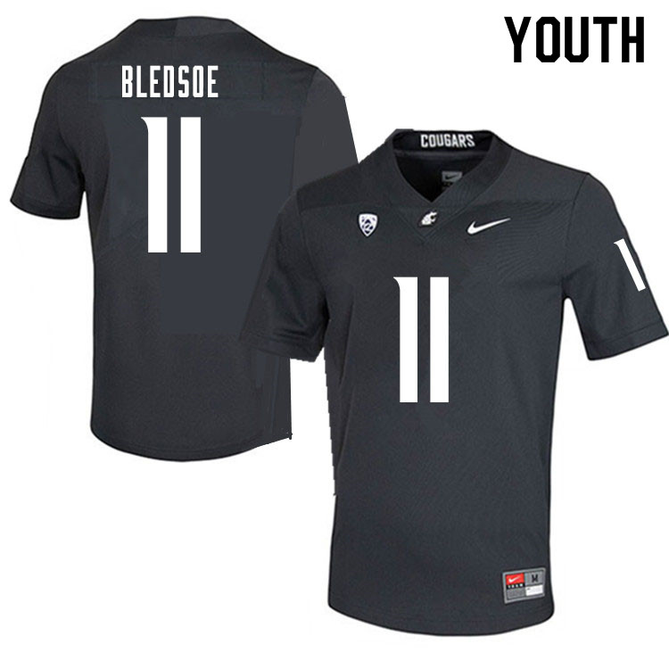 Youth #11 John Bledsoe Washington State Cougars College Football Jerseys Sale-Charcoal - Click Image to Close